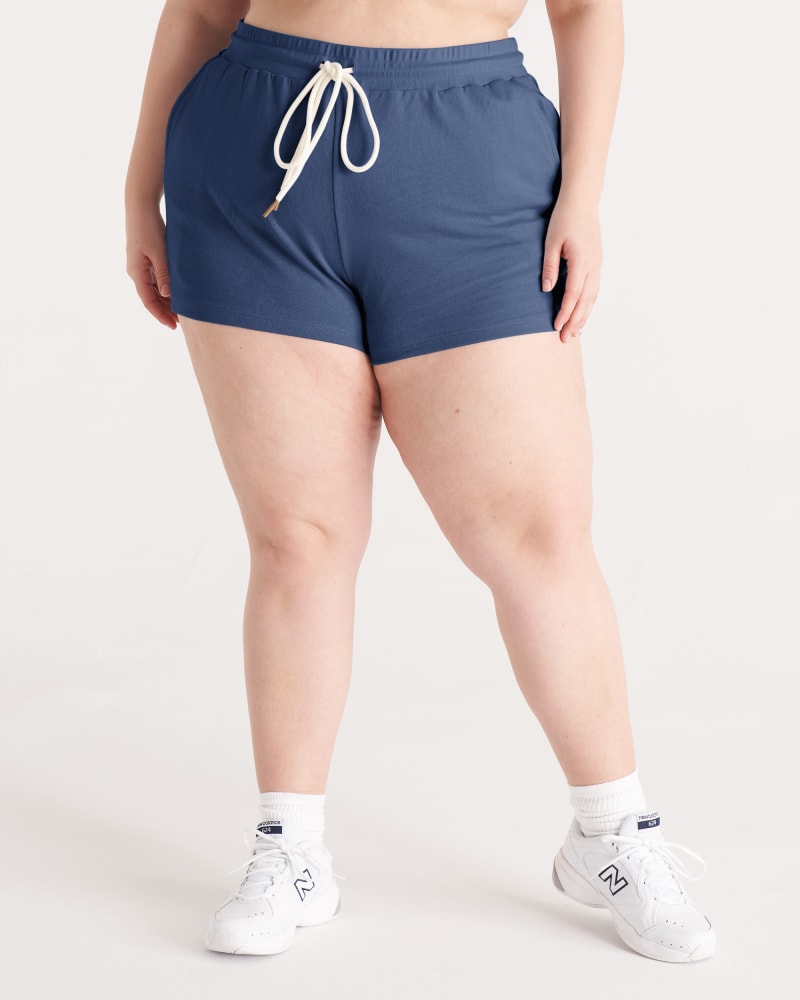 Front of a model wearing a size 5X The Jogger Short in Midnight by The Standard Stitch. | dia_product_style_image_id:288179